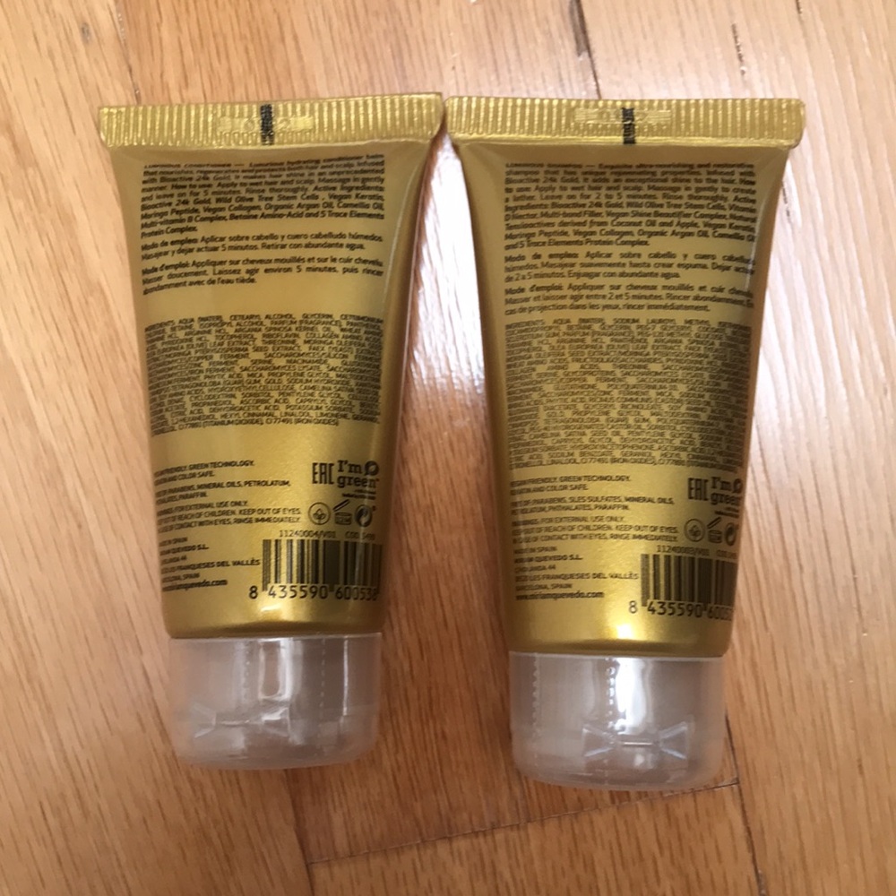 NWT Sealed Miriam Quevedo Sublime Gold Luminous Shampoo & Conditioner Travel Set - Picture 2 of 4